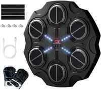 Máquina de boxeo musical con Bluetooth, máquina de entrenamiento de boxeo con guantes, soporte de pared de boxeo de velocidad ajustable para niños, adultos, oficina y hogar