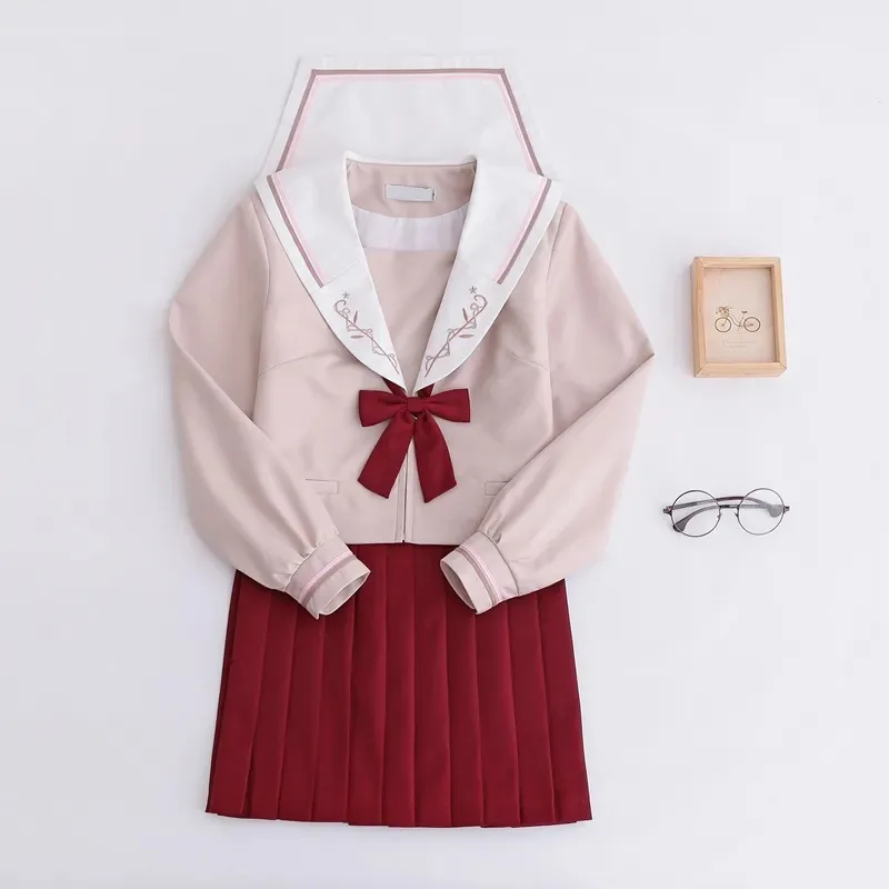 Abito da primo amore Uniforme JK da donna Bad Girl Abito intermedio Manica lunga Studente di base Abito da marinaio giapponese Set da due pezzi