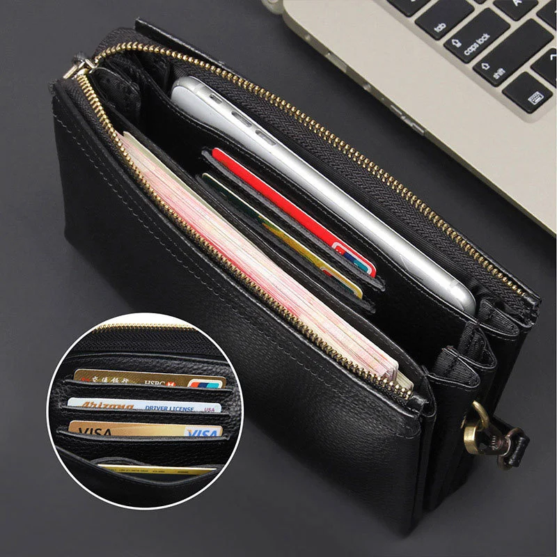 Newsbirds Casual Fashion Men's Clutch Bag Big Hand Wallet Of Man Male Business Purse Wallet Long Style Leather Wallets