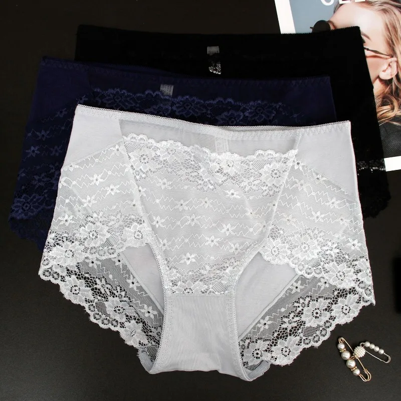 Ladies Underwear Pure Cotton Trackless Naked 2024 Sexy High Appearance Level Lace Pure Air Breathable Triangle Shorts Comfort