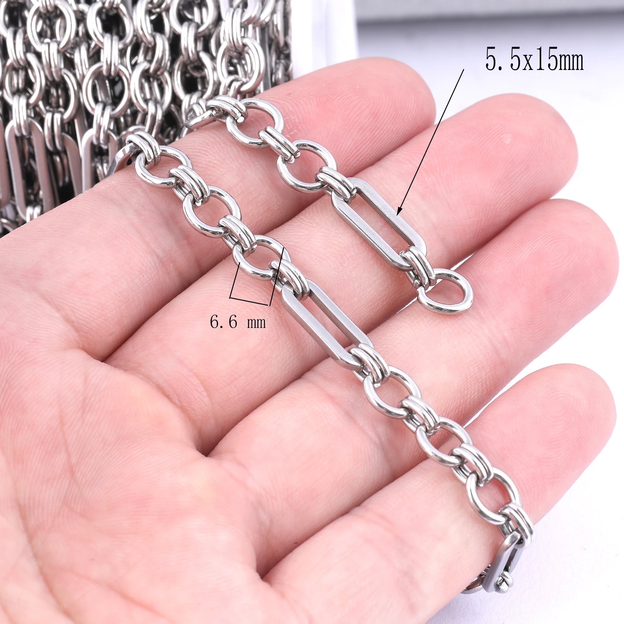 1 Meter Stainless Steel Jewelry Chains For Bracelet Anklet Necklace Making Diy Crafts Materials