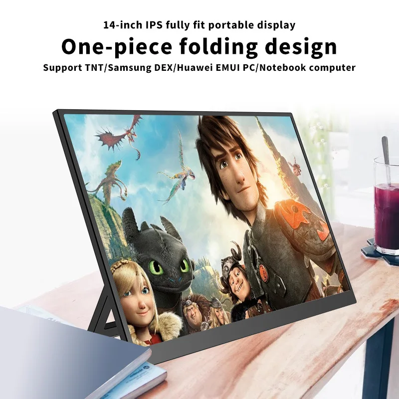 14inch 60Hz Portable Monitor 1920*1080 16:9 Low Blue Light For XBox PS4/5 Switch Cell Phone PC Loptop HDMI Type c Extension
