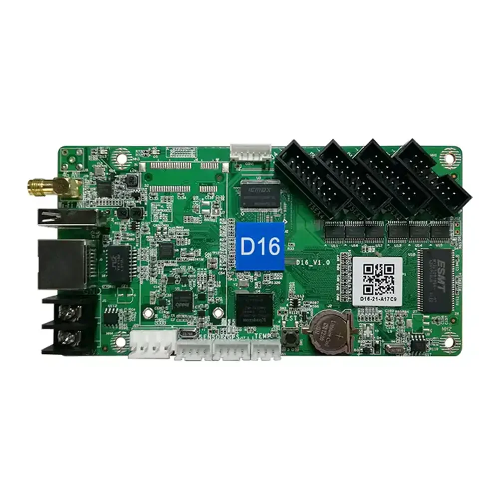 LED Control Card D16 Asynchronous RGB Full Color Support Wi-Fi U-disk Ethernet 640x64 Pixels