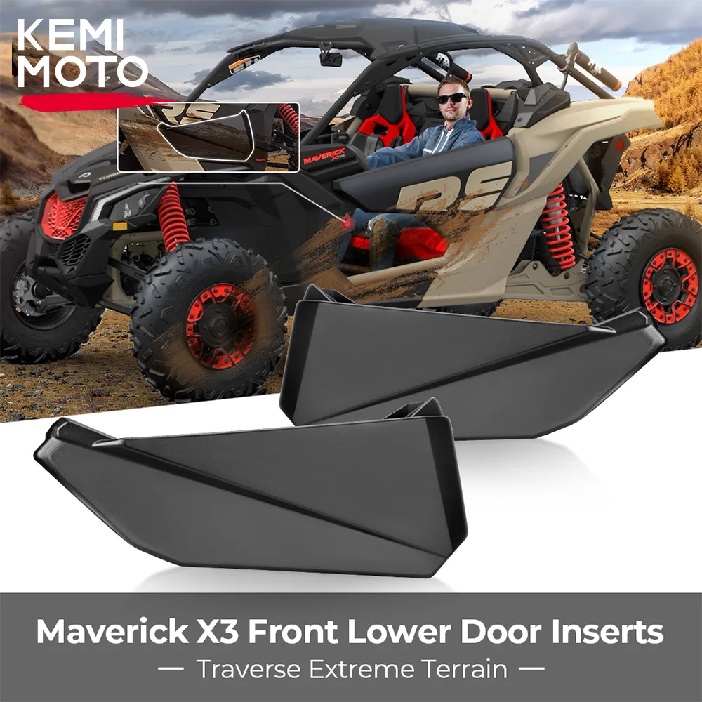 

UTV Plastic Front Lower Door Panel Inserts w/ Metal Frame for BRP For Can-am Maverick X3 Max R RR 4x4 XMR DS RS Turbo 900 2017+