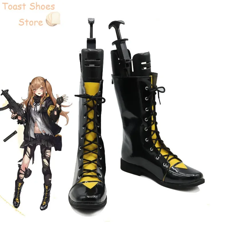 Girls Frontline UMP9 Cosplay Shoes Halloween Carnival Boots Cosplay Prop PU Leather Shoes Costume Prop