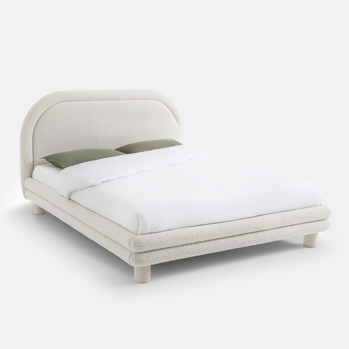 

Nordic simple lamb wool fabric children's bed medieval bedroom cream wind 1.8 meters bed French retro princess bed