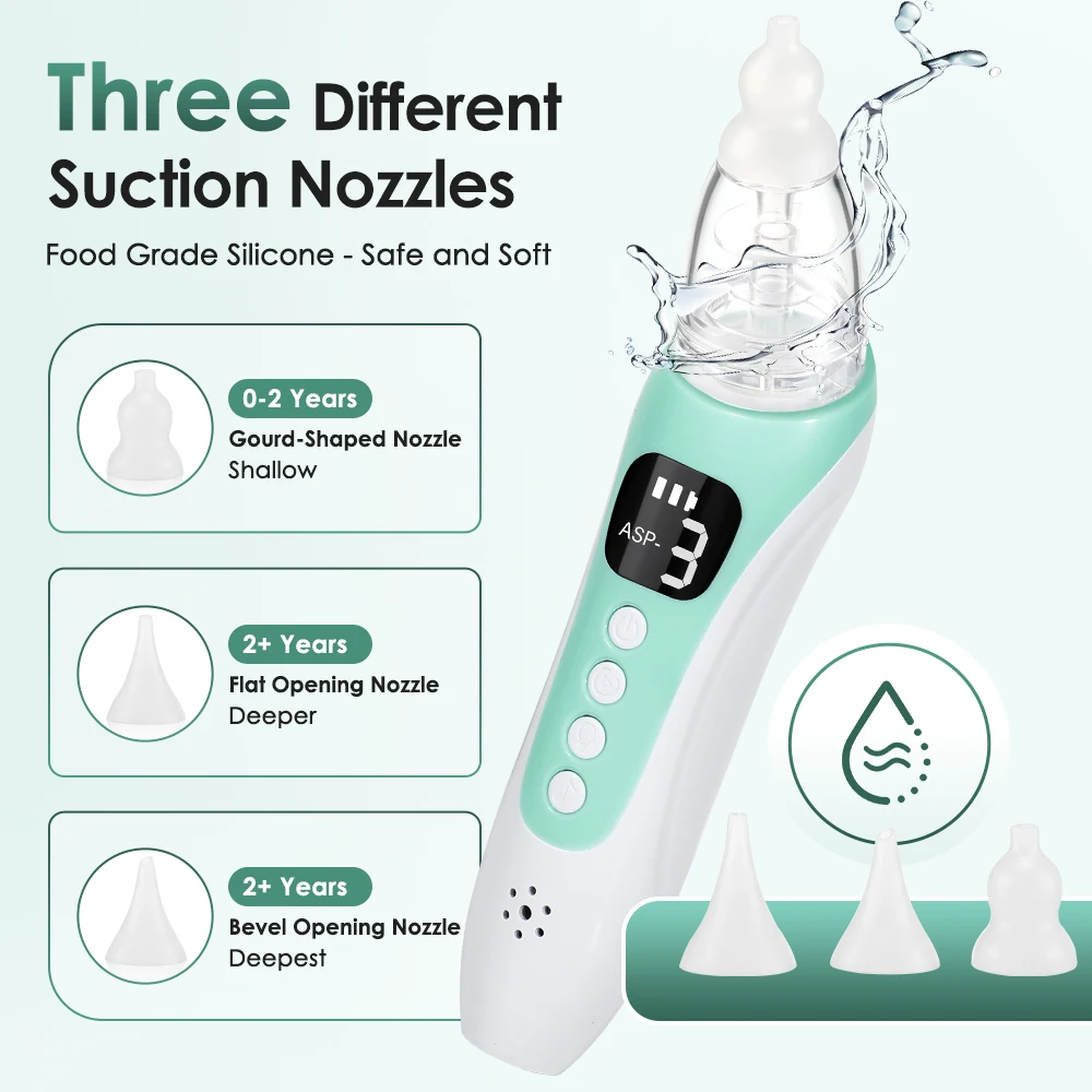 Electric Pattern Baby Nasal Aspirator Charging Version Newborn Baby Nasal Aspirator Suck Out Prevent Nasal Congestion view 3