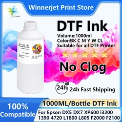 DTF Direct To Film Transfer Ink DTF Ink 1000ML/Bottle For Epson DX5 DX7 4720 XP600 Printhead L1800 1390 L805 L3200 DTF Printer