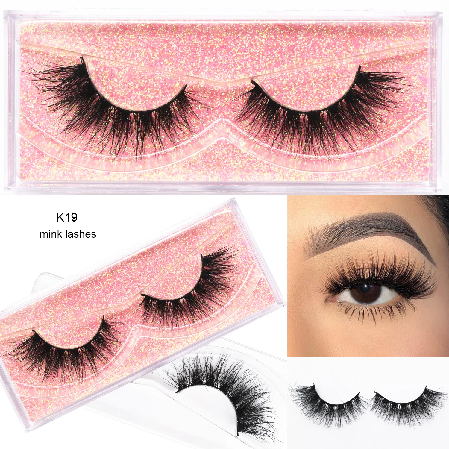 Pestañas KEKEBAICHA, pestañas de visón 3D, extensión de pestañas de Maquillaje, pestañas postizas esponjosas y tenues, pestañas de tira completa, Maquillaje Cilios Lash