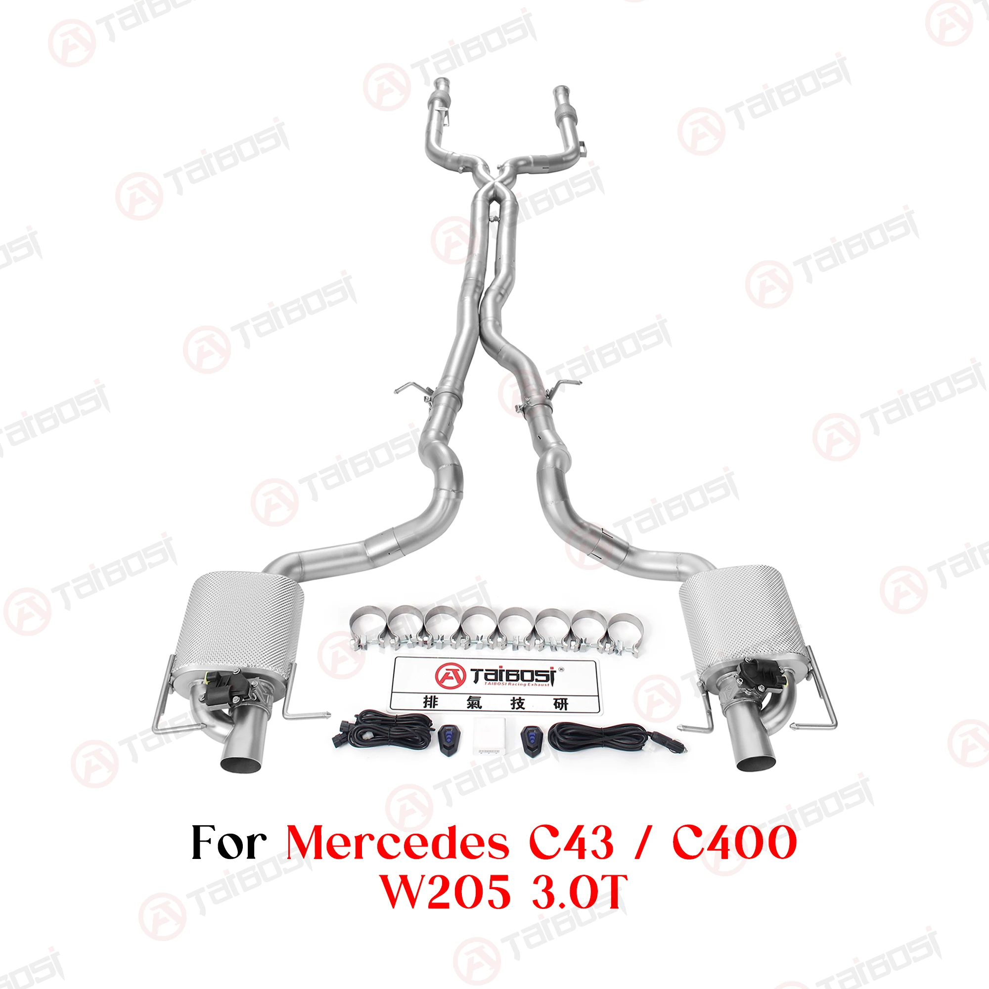 Taibosi Factory Valvetronic Catback Auspuffanlage für Mercedes C43 AMG C400 C450 W205 M276 3.0T Elektrisch gesteuerter Schalldämpfer mit Fernbedienung
