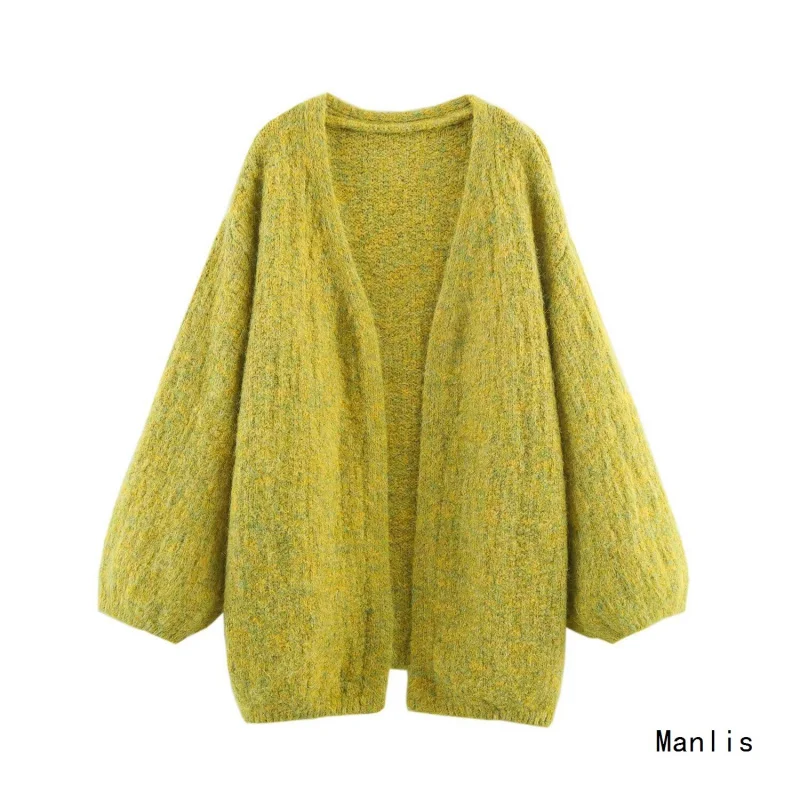 

Европа и Америка2025Новый модный элегантный женский кардиган с длинным рукавом без пуговиц вязаная куртка