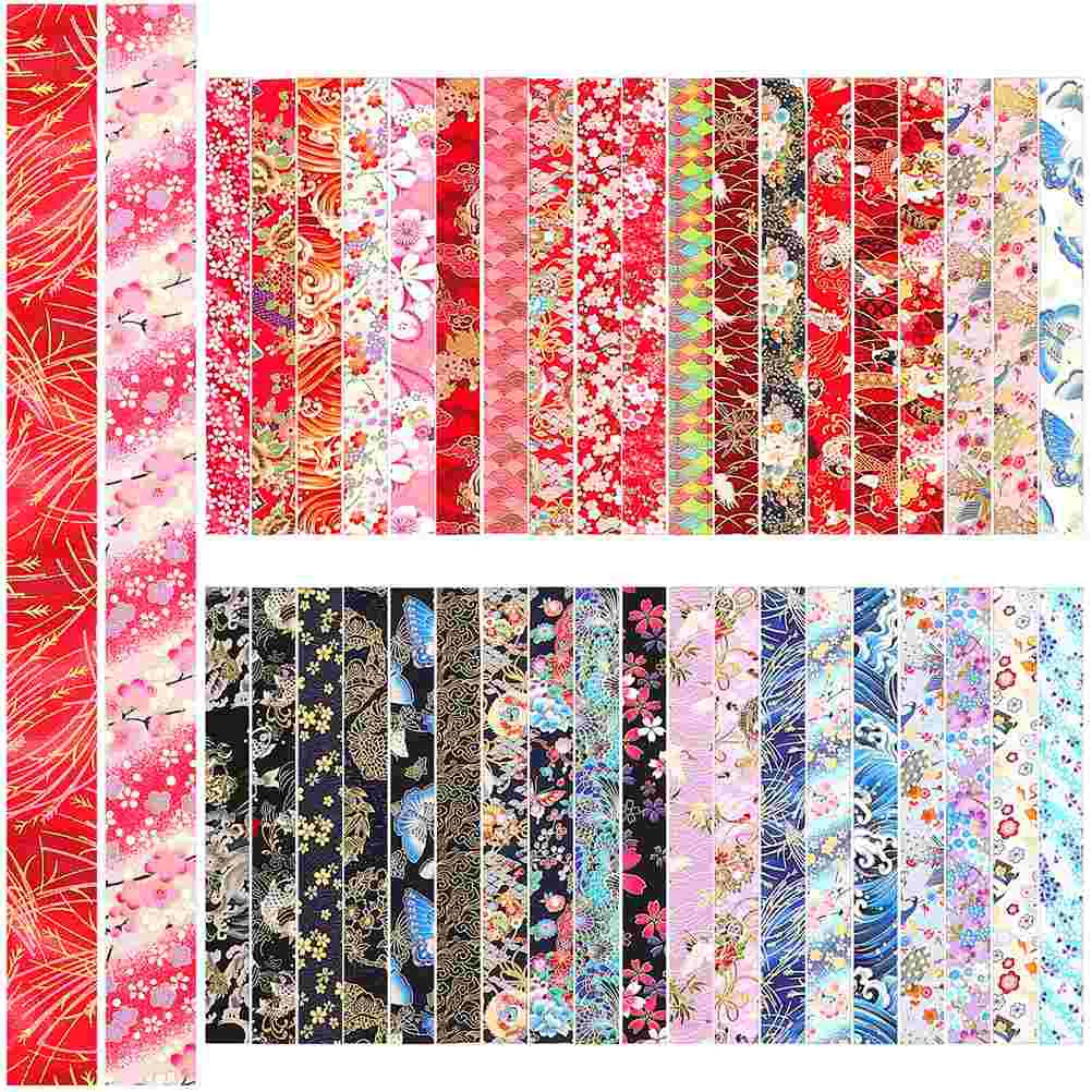 40 Pcs Japanese Sewing Patchwork Fabric Bundles Strips Bulk Fabrics for Quilting Winter Quilted Craft