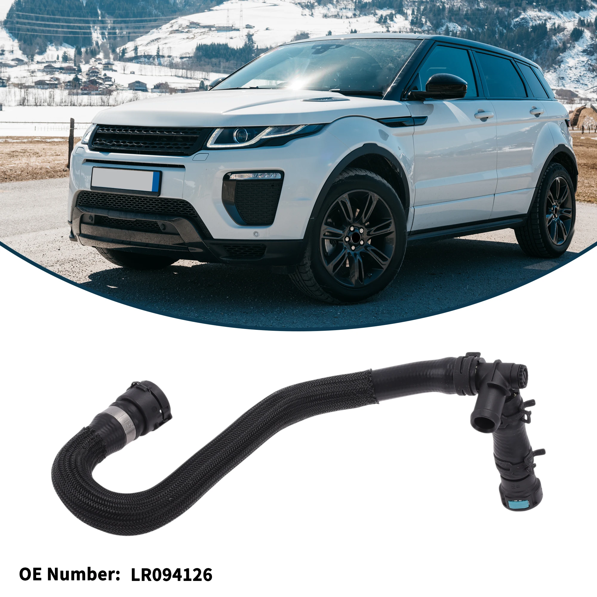 Manguera del calentador de manguera de radiador UXCELL No.LR094126 para Land Rover para Range Rover Evoque 2018-2019 tubo de refrigerante de goma negro 1 Uds