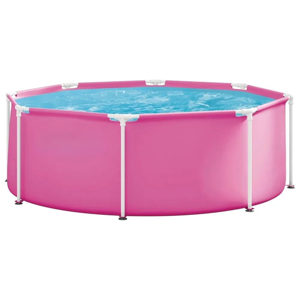 

Metal Frame 8 ft x 30 in Above Ground Pool Set, Round Swimming Pool with Steel Frame, Customized