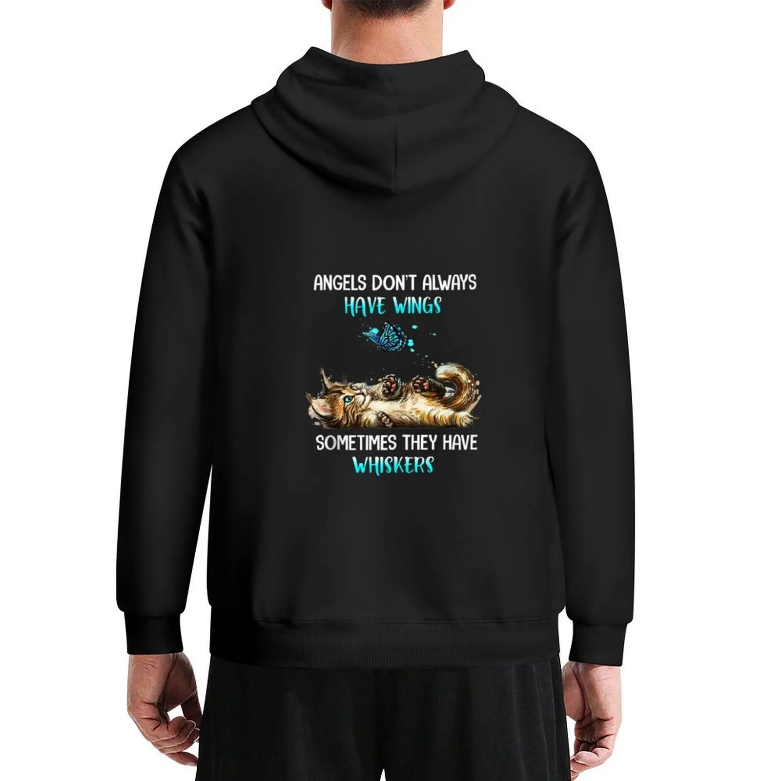 

Copy of Cat angels don’t always have wings sometimes they have whiskers shirt Hoodie graphic t shirts men japanese hoodie