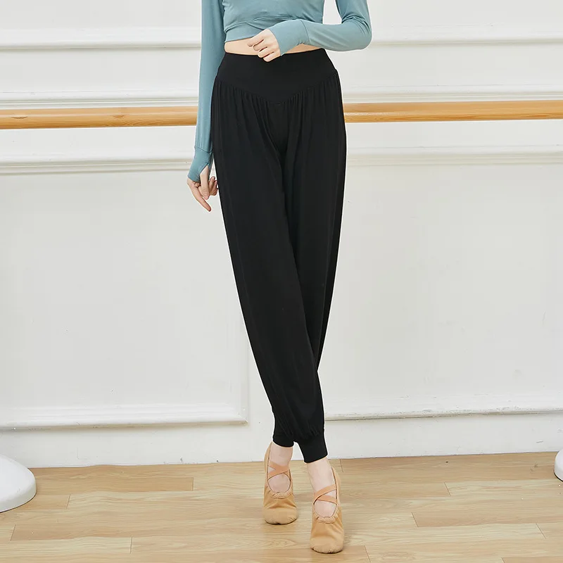 Vêtements de danse décontractés en modal, pantalons d'entraînement amples pour femmes, pantalons de danse latine pour adultes