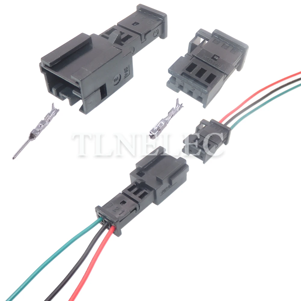 3 Pin Way Car Unsealed Socket with Wires Auto Male Female Wiring Harness Connectors 953698-1 953697-1