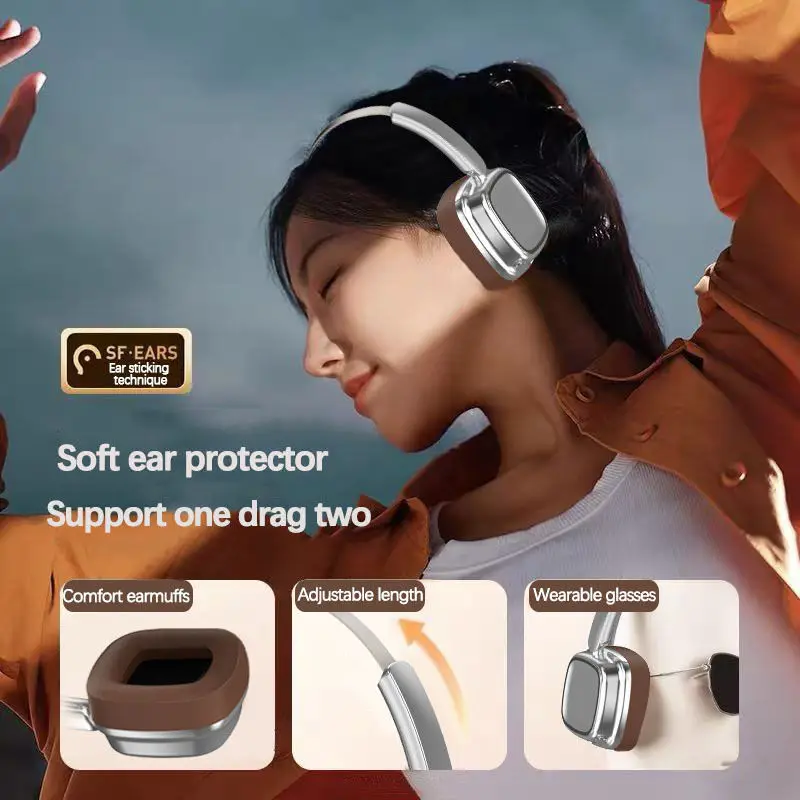 Headphone Gaming Nirkabel BT5.4 Berkualitas Tinggi Retro, Nyaman, Kulit, Dapat Disesuaikan, Model On-Ear & Over-Ear