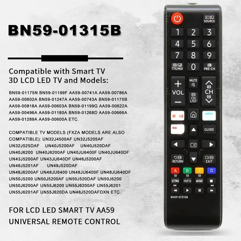 Replacement Remote Control BN59-01315B For Samsung MU NU Q6F Models