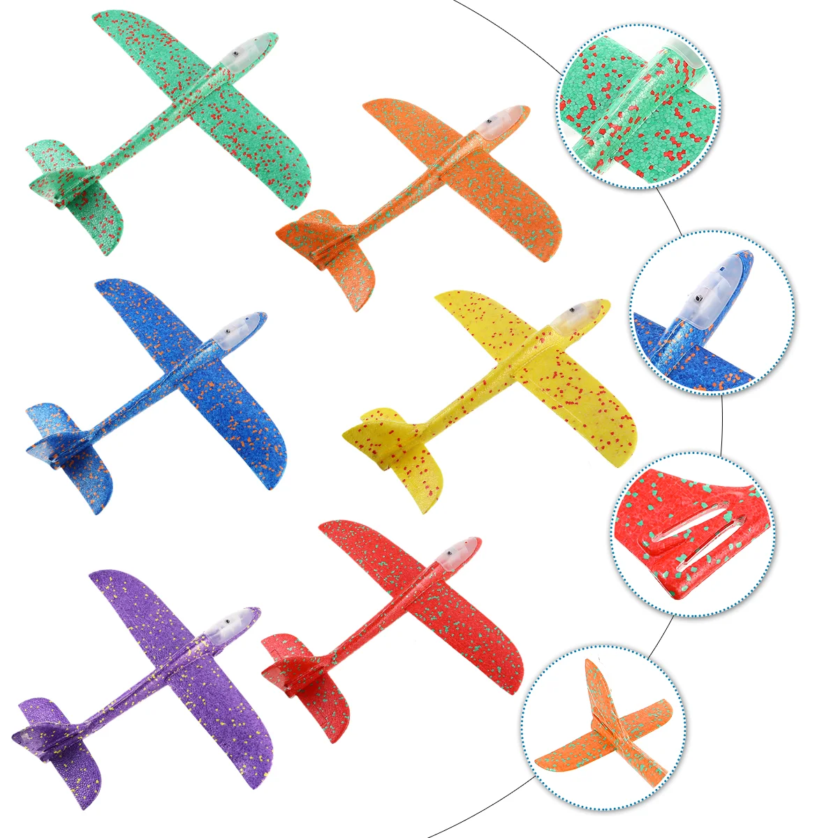 6 Pcs Airplane Outdoor Leisure Interactive Sensory Toy Hand Throw Foam Swing Aircraft Throwing Planes Red Kids Toys Child