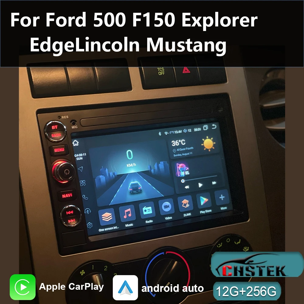 CHSTEK Radio de coche Carplay 12G + 256G reproductor Android 13 para Ford Explorer 2006-2010 Ford 500 2005-2007 Ford F150 reproductor Qualcomm 4G