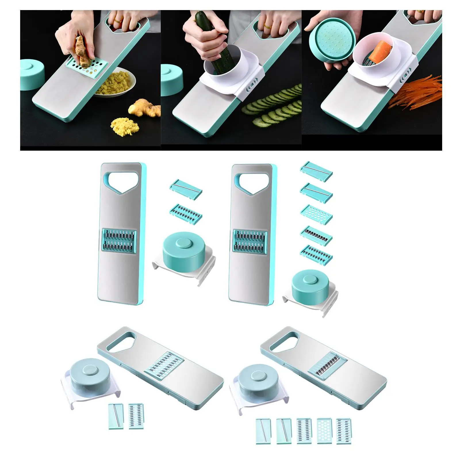 Cortador de Verduras Mandolina de Acero Inoxidable, Cortador de Patatas Fritas, Cortador de Verduras para Ensaladas de Pepino, Zanahorias, Cebollas, Limón