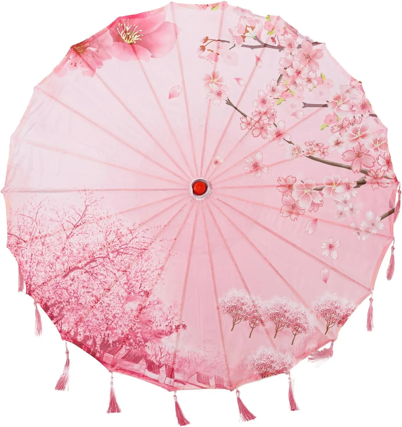 

Oriental Elegance Classic Chinese Art Asian Style 33 Silk Parasol Umbrella Tassels Wedding Parties Photography Costumes Cosplay