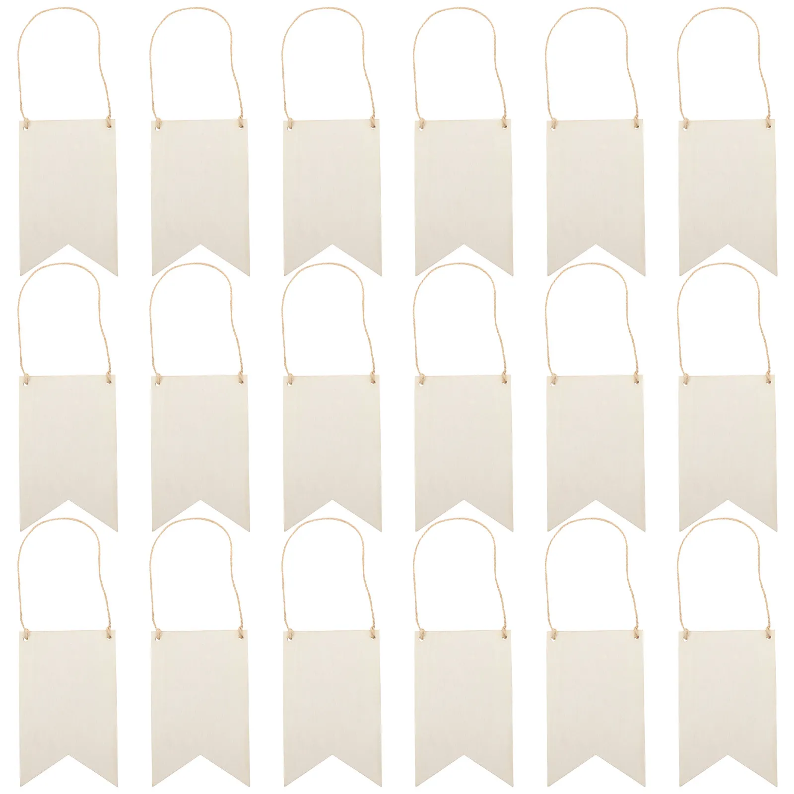 36Sets Wooden Unfinished Blank Wood Signs Rectangle For Crafts New Year Decor Plaques Painting Doodling