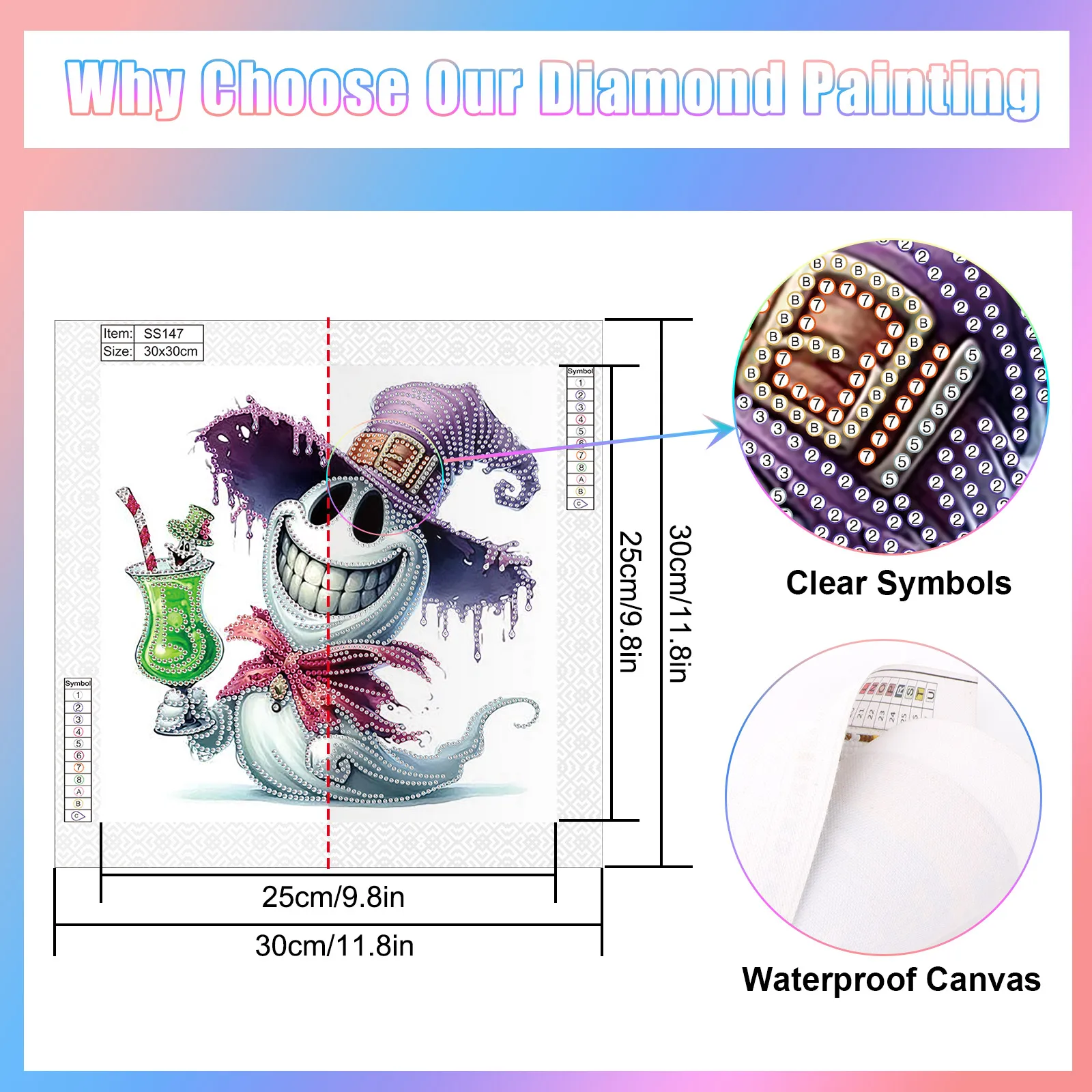 Diamond Art Painting Kit for Adult Beginner,Halloween theme Special Shape Crystal Diamond for Home Wall Decoration Handmade Gift