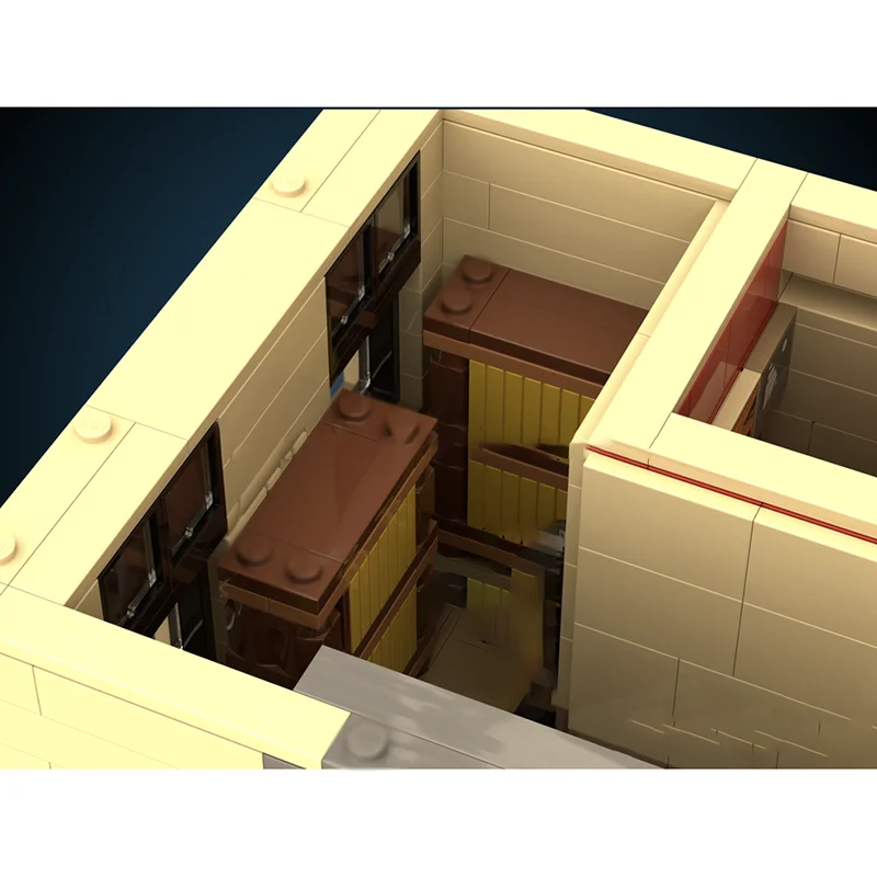 Modułowy model budynku miejskiego Moc Klocki konstrukcyjne Modułowy budynek gazetowy Klocki technologiczne Świąteczny zestaw DIY Zabawka konstrukcyjna Prezent