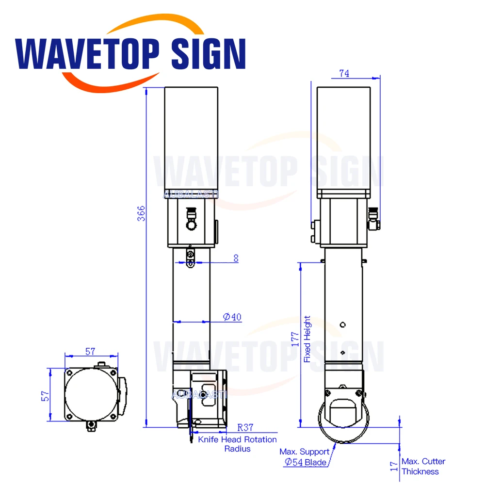 WaveTopSign AC Round knife Vibrating Cutting Head 310W 0-6000RPM for Sheep Fleece Simulated Turf and Compound Material