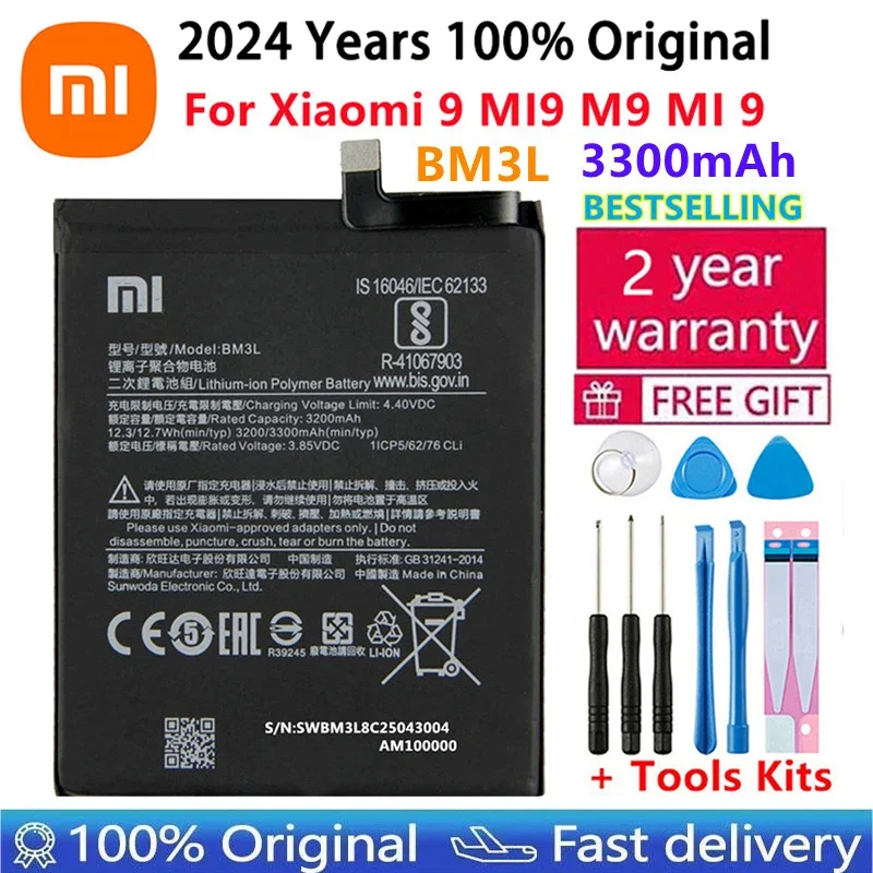 2024 Years 100% Original Battery BM3L BM3M BM4F For Xiaomi Mi 9 Lite Mi9 Lite / Mi A3 CC9 CC9e / Mi 9 SE Mi9 SE Phone Batteries