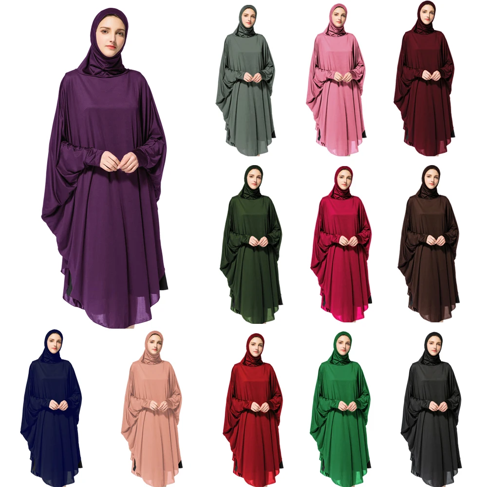 

Women Muslim Hijab Abaya Hooded Dress Thobe Gown Robe Islamic Caftan Khimar Kaftan Abayas Prayer Garment Clothes Eid Ramadan