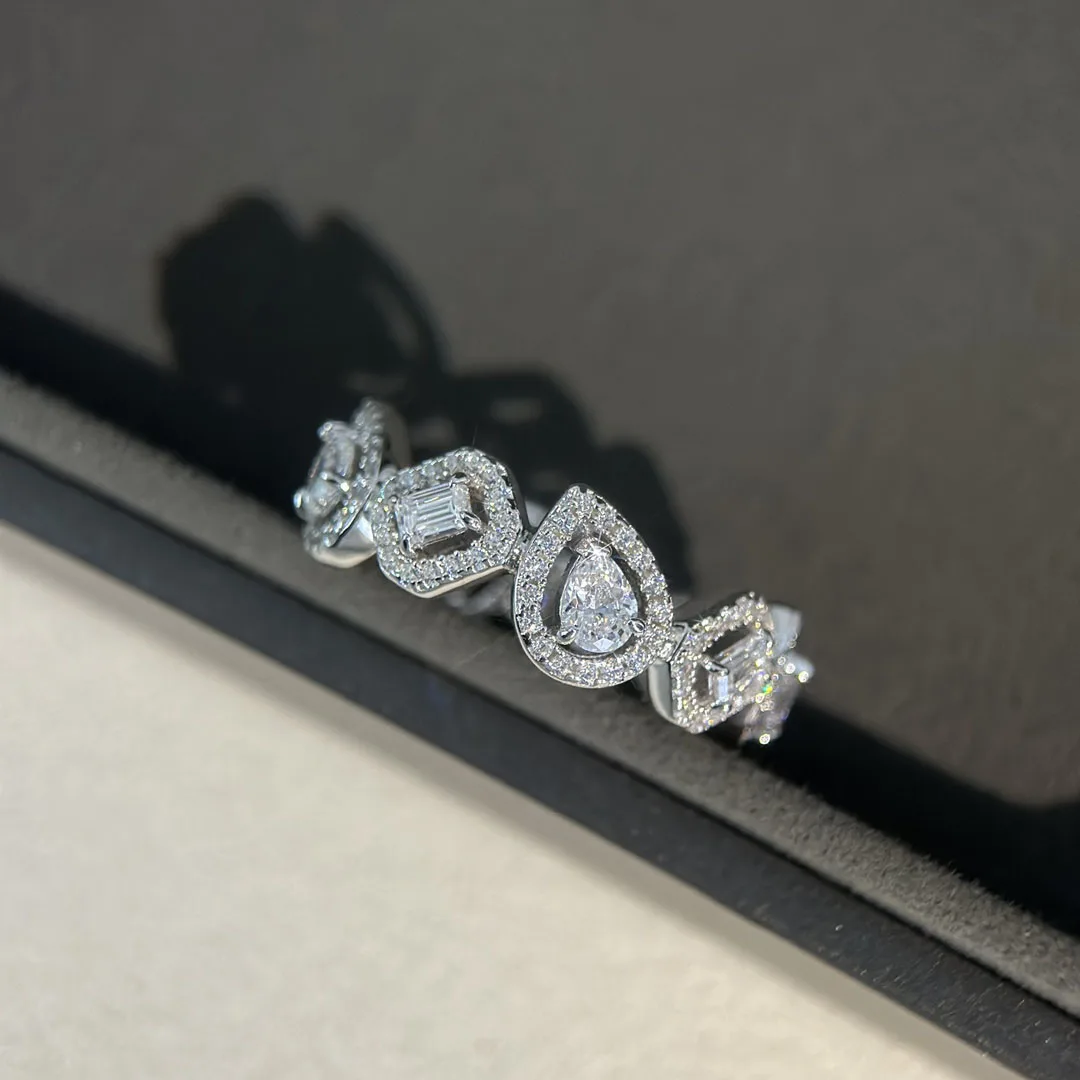 Prachtige 925 sterling zilveren onregelmatige diamanten ingelegde sieraden ambachtelijke ring. Mode Damesfestivalcadeaus