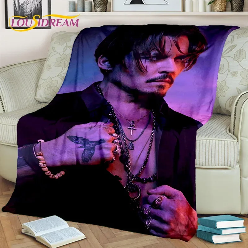 3D Printing Series Johnny Depp Blanket,Soft Throw Blanket for Home Bedroom Bed Sofa Picnic Travel Office Rest Cover Blanket Kids