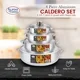 Alpine Cuisine 8 Piece Set Aluminum Caldero Stock Pot , Commercial Grade Cooking Dutch Oven