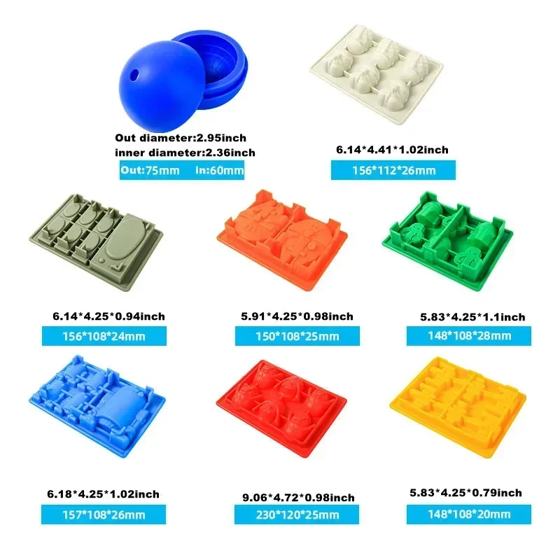 Silicone Mold Set Ice Chocolate Candy Molds Cubes Stormtrooper Darth Vade Fighter Millennium Falcon Han Ice Cube Trays