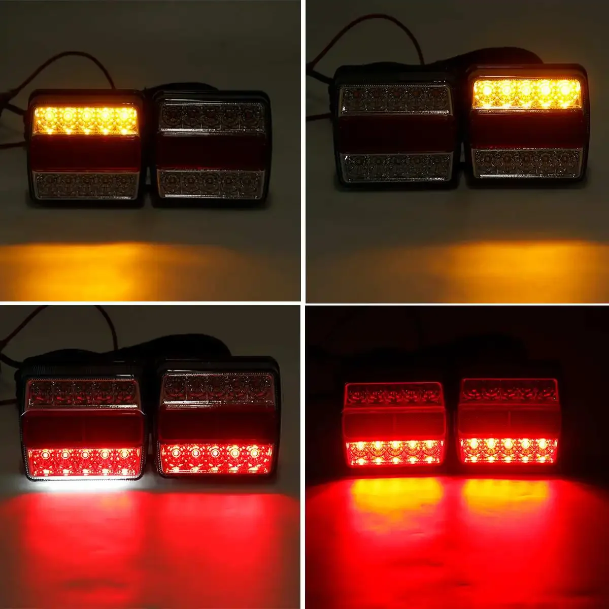 2pcs 12V Magnetic LED Truck Tail Light Rear License plate Light Warning Brake Lamp Signal Trailer Caravans Campers ATV Boat IP68