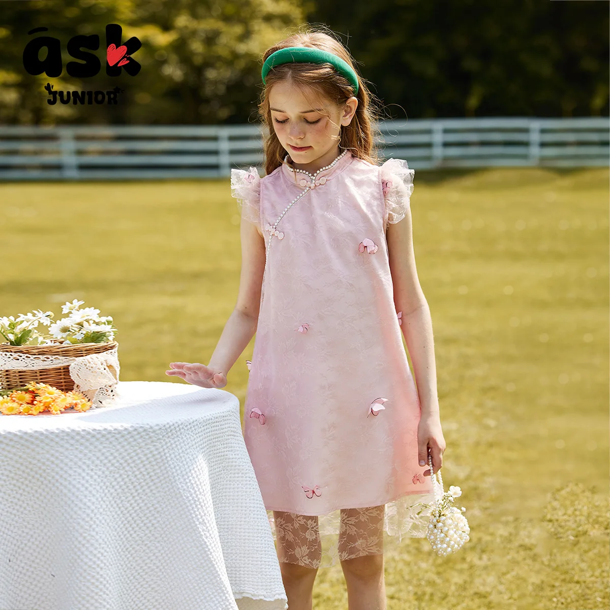 اسأل الفتيات الصغار ستة الصيف فستان الأطفال رقيقة الرجعية شيونغسام تنورة فستان الأميرة #6