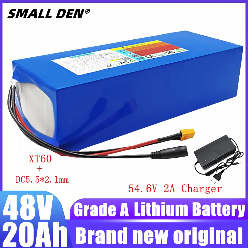 48V 20Ah new 21700 lithium battery pack 13S4P 1000W high-power battery with BMS suitable for various transportation vehicles