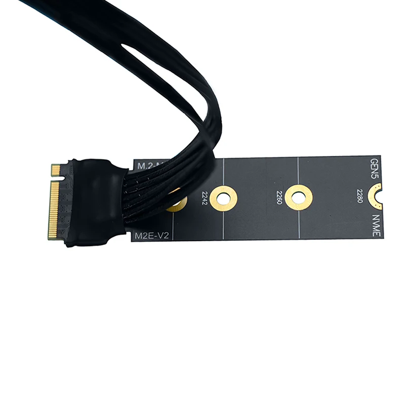 PCIE 5.0 X4 GEN5 SSD Adapter Cable M.2-Mkey Extension Cable 128GBPS for M.2 2280 22110 NVME SSD Silver-plated High-speed Cable