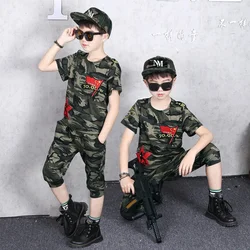 Summer Baby Boys Clothes Set Short Sleeve T-shirt Pants Outfits Fashion Camouflage Kids Costume 2024 New Children Clothing Suits