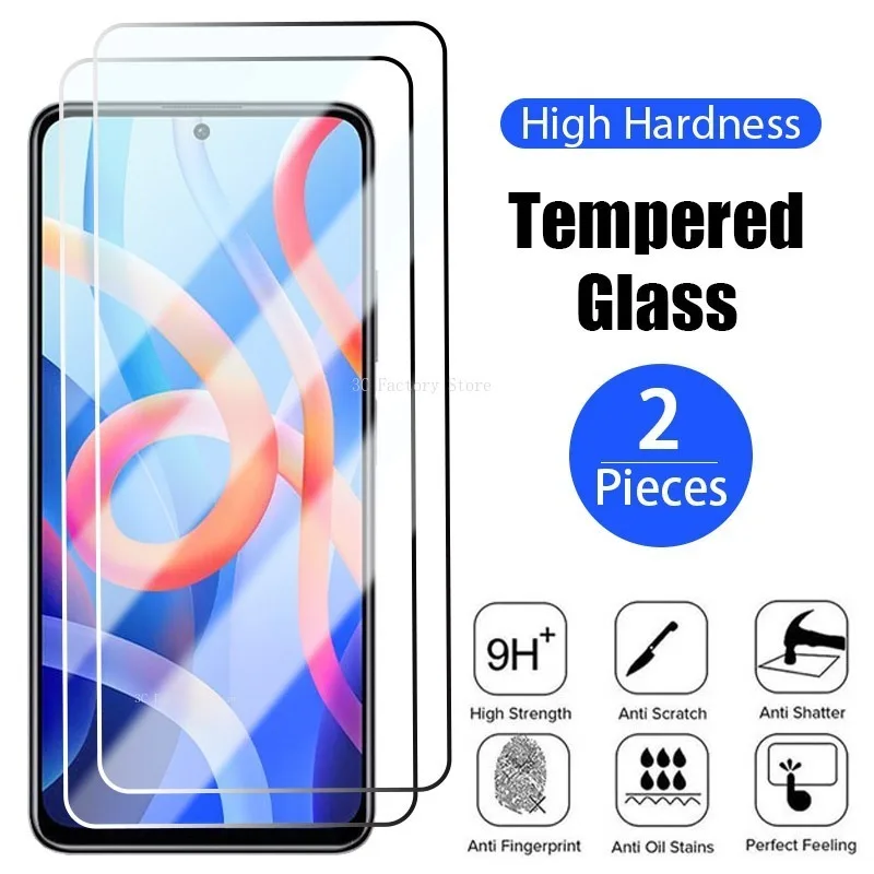 2Pcs Screen Protector for Redmi Note 9 Pro 10 11 Pro 9S 10S 11S 9T Protective Glass for Redmi 9 9A 9AT 9C NFC 9T Film Glass