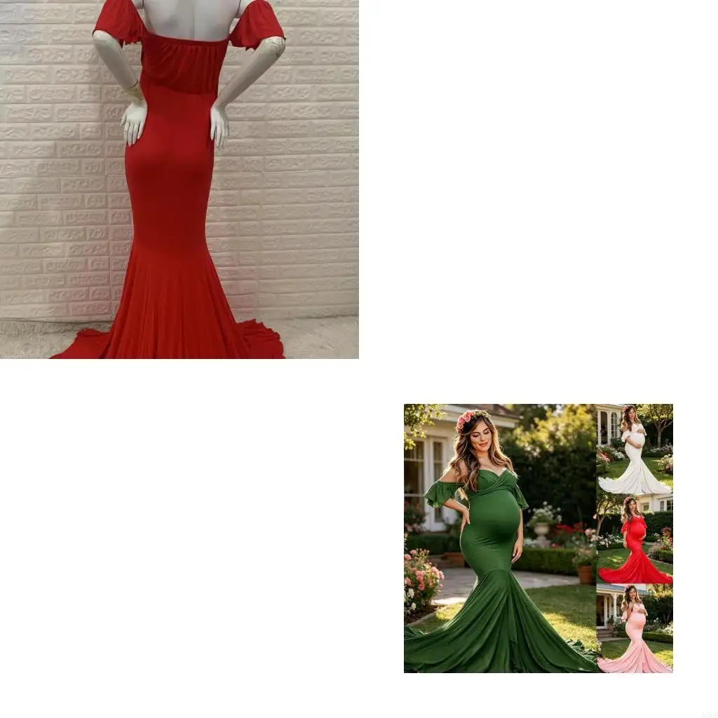 xxfe-soft-cotton-maternity-dress-ruffle-sleeve-v-neck-trailing-for-studio-wear