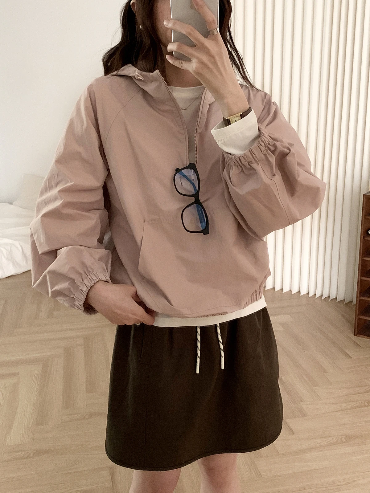 

Женская модная уличная куртка Boyan с капюшоном, свободного кроя, розовая ветровка для повседневной носки, из смесового хлопка и нейлона