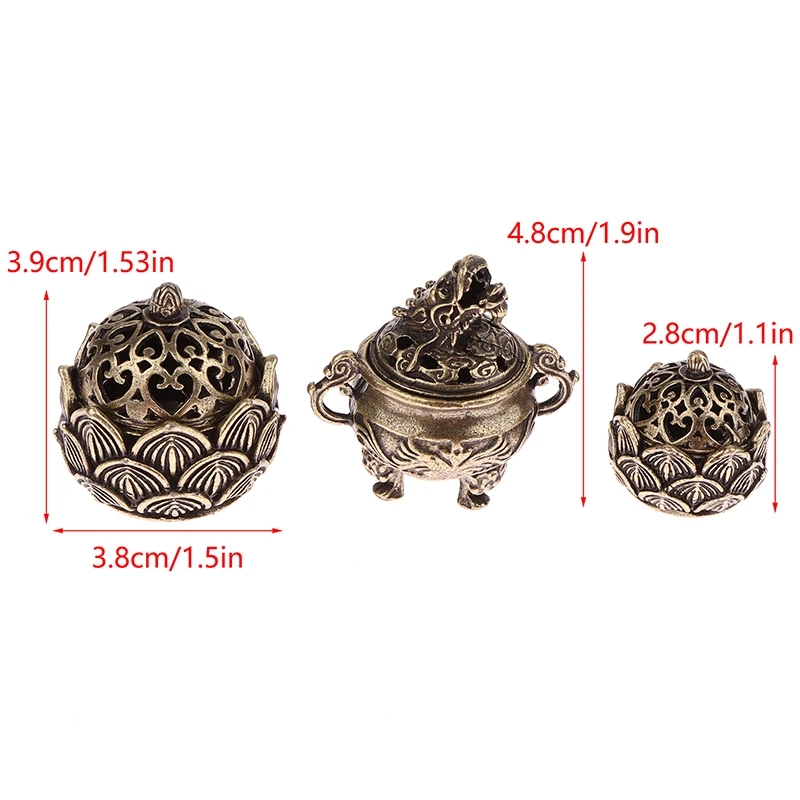 1pc Buddhist Utensils Incense Burner Lotus Incense Censer Archaic Sandalwood House Furnishings Home Office Decoration