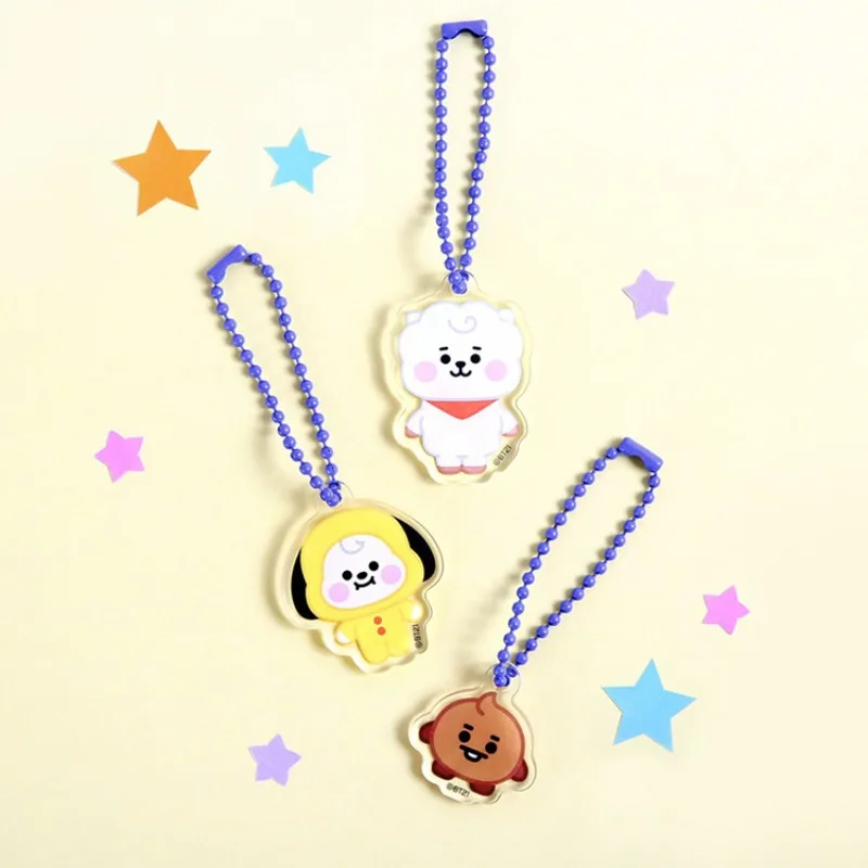 New Bt21 koya RJ Shooky Mang Cooky Chimmy Tata Keychain High Color Value Cartoon Doll Printing Creative Car Schoolbag Pendant view 2