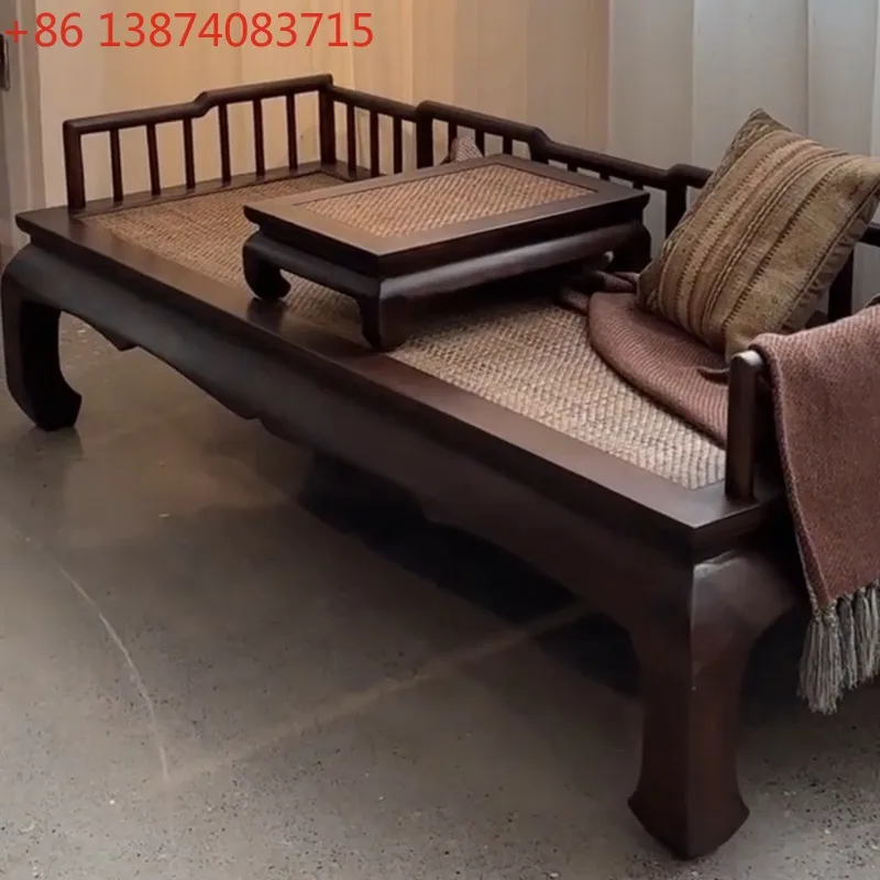 New Chinese ebony arhat bed solid wood sofa, recliner