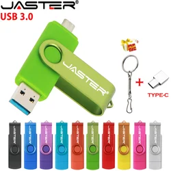 JASTER USB 3.0 haute vitesse OTG métal clé USB clé USB 4GB 8GB 16GB 32GB 64GB 128GB clé Procureur anciers stylo lecteur flash TYPE-C