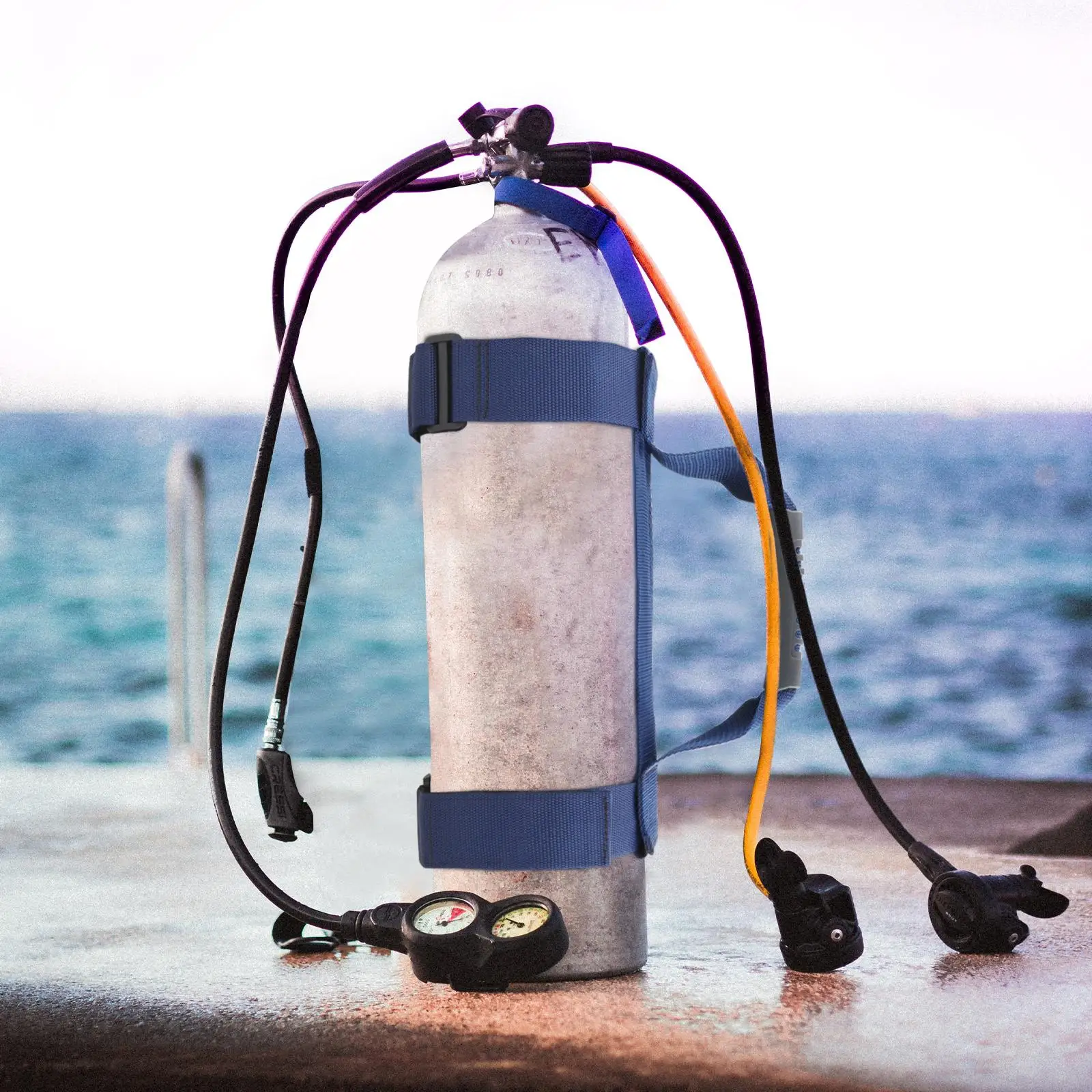 

Diving Cylinder Carrier Heavy Duty Webbing Strap Holder for Scuba Tank Mini Air Bottle Underwater Kit